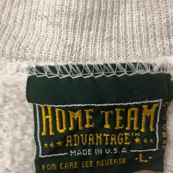 Sz L Vintage Home Team Gray Grey Michigan Pullover Crewneck Sweatshirt Women USA - Picture 5 of 16